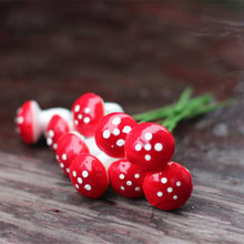 100Pcs/bag Cute Mini Red Mushroom Garden Ornament Miniature Plant Pots Fairy DIY Dollhouse Landscape Garden Decor 2024 - buy cheap