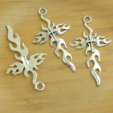 free shipping 20pcs/lot A0958 antique silver cross shape alloy charm pendant fit jewelry making 36x64mm wholesale 2024 - buy cheap