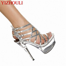 female shoes fashion sexy 15cm strappy high-heeled shoes platform open toe 6 inch rome high-heeled sandals 2024 - buy cheap