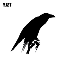 YJZT 15.5CM*14.3CM Fun Crow Bird Feathers Beak Wings Decoration Vinyl Decal Black/Silver Car Sticker Accessories C11-1258 2024 - buy cheap