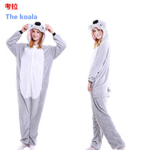 Kigurumi pijama gris Koala animales adultos Onesies para Mujeres Hombres pareja invierno Pijamas Kegurumi ropa de dormir franela Pijamas Pijama pijama 2024 - compra barato