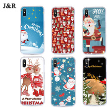 Caso Para o iphone X XR XS Max Tampa Bonito do Natal Dos Desenhos Animados capas Para iPhone 4 4S 5 5S SE 6 7 8 6 s Plus Tampa Papai Noel Alce Suave 2024 - compre barato