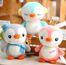Animal creativo relleno pingüino de peluche juguete muñeca corona almohadas de pingüino muñeca linda pareja regalo para bebé niña 2024 - compra barato