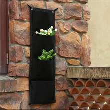 4 Pockets Hanging Flower Pots Vertical Wall Gardening Planter Home Decoration Green Wall Planting Bag Felt Planting Bag 2024 - buy cheap