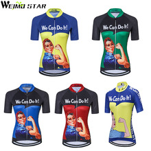 Weimostar Women Pro Team Cycling Jersey roupa ciclismo We Can Do it Cycling Clothing Bicycle Mtb Shirts Anti-sweat Wear Tops 2024 - buy cheap