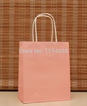 Sacola de papel kraft rosa 90-18x15x8cm, embalagens para presentes e joias com alça 2024 - compre barato