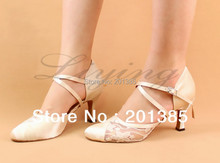 Free Shipping Ivory Closed Toe Wedding Dance Shoe Ballroom Salsa Latin Waltz Smooth Dancing Shoes Size 34,35,36,37,38,39,40,41 2024 - buy cheap