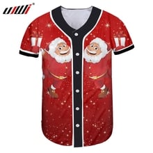 UJWI Snowflake Christmas Man Tshirt 3D Printed Lovely Anime Santa Claus Mens Clothing Large Size Polyester Baseball Shirt 2024 - buy cheap
