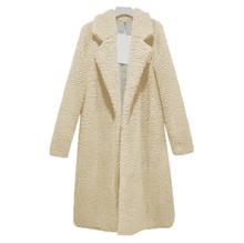 Женское пальто с отворотом, длинное теплое ветрозащитное пальто из искусственного меха, 2019 2024 - купить недорого