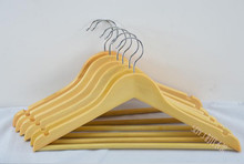 Free Shipping!!Durable Natural Wooden Clothes Hanger with trousers Bar for Men's Suit Shop 2024 - buy cheap