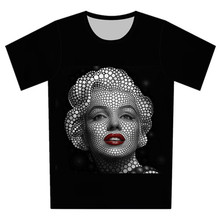 Joyonly 2018 Summer Children New 3D Digital Printing Marilyn Monroe Rose Funny T-shirts Boys Girls Casual T shirt Cool Tees Tops 2024 - buy cheap