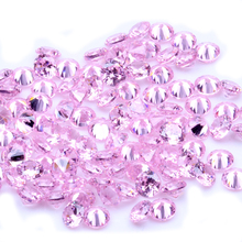 Contas de corte redondo de pedra cz 1000 pçs, aaaaa + 0.8-4mm, cor rosa, zircônia cúbica, gemas sintéticas para joia 2024 - compre barato