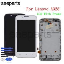 White 100% tested For Lenovo A328 LCD Display +Touch Panel Screen Digitizer Assembly with Frame  Phone Replacement Repair Parts 2024 - купить недорого