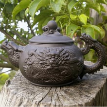 Bule de chá autêntico yixing 360ml, bule para chá com capacidade de dragão, chaleira roxa de barro para chá kung fu, cerimônia de chá chinês 2024 - compre barato