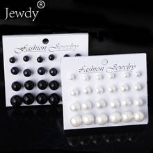 12 Pairs/Set Simulated White Pearl Earrings for Women Fashion Jewelry Bijoux Brincos Pendientes Mujer Piercing Stud Earrings 2024 - buy cheap
