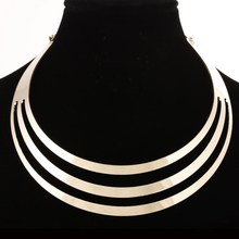 Women Fashion Multilayer Punk Necklace Charm Gold Silver Plated Luxury Choker Torques Necklace Delicate European Jewelry 2024 - buy cheap