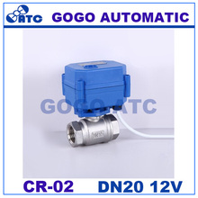 3/4 BSP DN20 12V DC Stainless steel Small Motorized Ball Valve,2 way Electric Ball Valve CR-02 Wires electric valve 2024 - buy cheap
