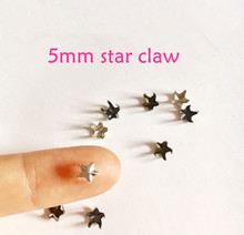 Mini botões com garra de estrela de 5mm, rebites pentagonal de mini unha, acessórios de roupas bonecas diy, botão de roupas de blythdoll com 100 peças 2024 - compre barato