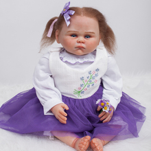 20"  Silicone reborn babies dolls for girls toys lifelike newborn baby bonecas with purple dress high quality bebe gift reborn 2024 - buy cheap