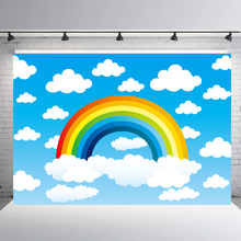 BIEPOTO-fondos de cielo azul para fotografía, nubes, Arco Iris, utilería para estudio fotográfico, utilería para recién nacidos, cartel para fiesta, fotomatón 2024 - compra barato