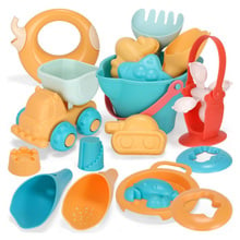 Ampulheta de silicone macio para crianças, conjunto de brinquedos de praia para crianças, jogo de mesa de água e pá de molde com bolsa 2024 - compre barato