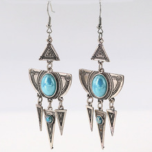 Ethnic Style Vintage Triangle Drop Earrings Women Carved Stone Bohemia Dangle  Fashion Jewelry 2024 - buy cheap