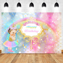 Vinyl Background for Photography Birthday Backdrop Little Princess Unicorn Backdrop Baby Shower Studio Supplies Props Photocall 2024 - buy cheap
