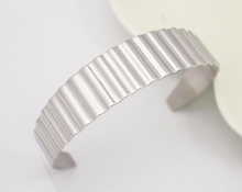 Pulseira de aço aberta, bracelete da moda em branco, de aço inoxidável, 75mm, pulseira de punho, joia, presente 2024 - compre barato