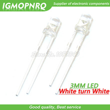 100pcs White light-emitting diodes White turn white 3mm led IGMOPNRQ 2024 - buy cheap