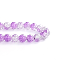 DoreenBeads 160pcs Purple & Clear Crackle Glass Beads 10mm (B12241), yiwu 2024 - buy cheap