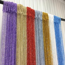 String Curtain Shiny Glitter Fringe Tassel Flash Silver Line String Curtain Window Panel Room Divider Fly Screen Door Hanging 2024 - buy cheap