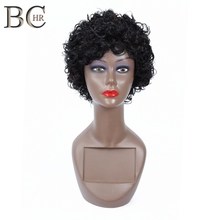 BCHR Natural Black Short Curly Synthetic Wigs For Black Women African Hairstyles High Temperature Fiber 2024 - buy cheap