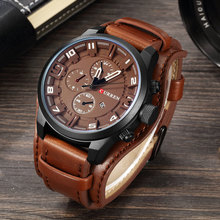 CURREN Top Brand Luxury Mens Watches Auto Date Sport Military Clock Leather Strap Quartz Business Classic Man Wristwatch 8225 2024 - buy cheap