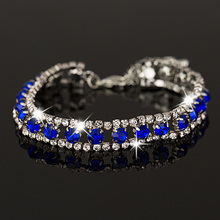 Novidade moda quente feminino/feminino preenchido colorido cristal austríaco pulseiras & braceletes presente joia b022 2024 - compre barato