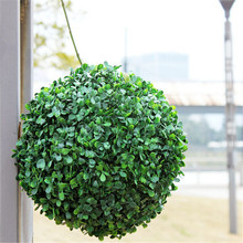 Nova chegada 1 pçs plástico moderno topiary artificial folha efeito bola boxwood grama bola ao ar livre indoor pendurado decoração 2024 - compre barato