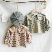 2018 Autumn New Baby Girl Shirt Korean Children's Polka Dot Shirt Blouses Toddler Girl Soft Loose Top Tees Kids Girls Tee Shirt 2024 - buy cheap