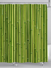 Cortina de chuveiro de poliéster com tecido de bambu, verde, vintage, acessórios de banheiro, tira duchegordijn 3d 2024 - compre barato