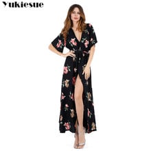 bohemian summer dress 2019 for women dresses womens beach dress black printed maxi party long sexy club bodycon dress plus size 2024 - buy cheap