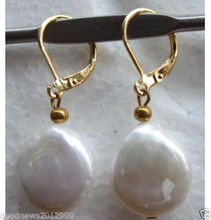 Huge AAA+ 12-14 mm South Sea White Baroque Pearl Earrings 14k/20 GOLD 2024 - buy cheap
