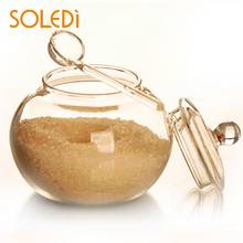 SOLEDI 250 мл стеклянная банка конфетный цилиндр для домашнего приготовления сахарная чаша салерос де копина с ложкой 2024 - купить недорого