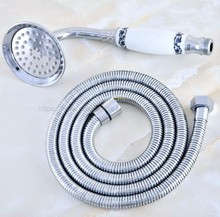 Baño de cerámica cromada pulido Teléfono de mano ducha cabeza y manguera de 1,5 m conjunto de ducha zhh025 2024 - compra barato