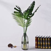 6 шт. Зеленые искусственные Пальмовые Листья, искусственные цветы для украшения дома, свадьбы, Рождества, нового года 2024 - купить недорого