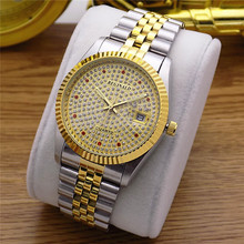 Fashion Reginald Brand Woman Man Lovers Full Golden Luxury Steel Lady Watch Date Crystal Styles Women's Dress Clock Water Proof 2024 - buy cheap