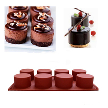 12 pcs 8 Buracos Molde de Silicone Bolo Redonda 3D Artesanais Cupcake Jelly Biscoito Muffin Mini Fabricante de Sabão Ferramentas de Cozimento DIY dropshipping 2024 - compre barato