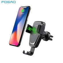 FDGAO 10W Car Mount Wireless Charger for iPhone 13 12 11 Pro XS Max XR X 8 Qi Fast Charging Phone Holder For Samsung S21 S20 S10 2024 - buy cheap