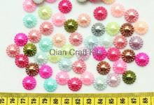 1000pcs mix color 12mm Faux Beaded lovely pearl flower flatback embellishments Pearl Cabochons Pearlized cabochon D25 2024 - buy cheap