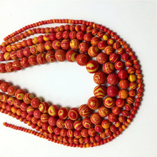 4/6/8/10/12 mm Orange Malachite Mix Color Natural Stone Beads For Jewelry Making DIY creative Bracelet Necklace Strand 2024 - buy cheap