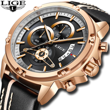 LIGE New Mens Watches Top Brand Luxury Quartz Watch Men Fashion Business Leather Sport Waterproof Wristwatch Relogio Masculino 2024 - buy cheap