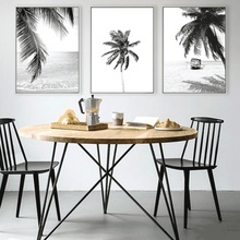 Decoración nórdica para el hogar, carteles e impresiones minimalistas de hojas de palmera blanca y negra, lienzo, pintura, arte de pared, imágenes decorativas 2024 - compra barato