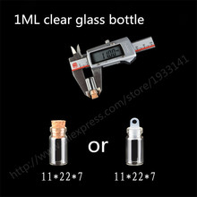 Gran oferta 50 unids/lote 1ML botella de vidrio transparente con corcho de madera, botella de corcho, vial de muestra, Vial de vidrio pequeño 2024 - compra barato